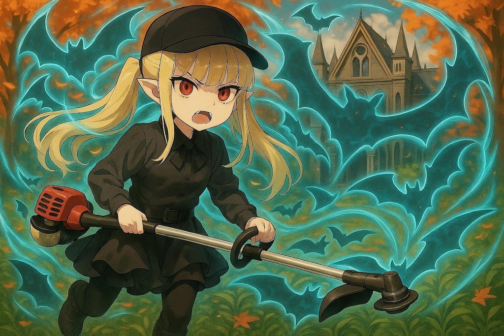 除草作業ヴァンパイアまたは草刈りヴァンパイア