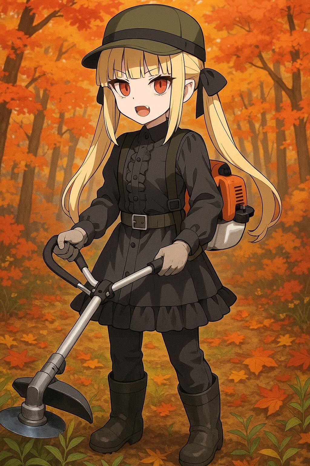 除草作業ヴァンパイアまたは草刈りヴァンパイア