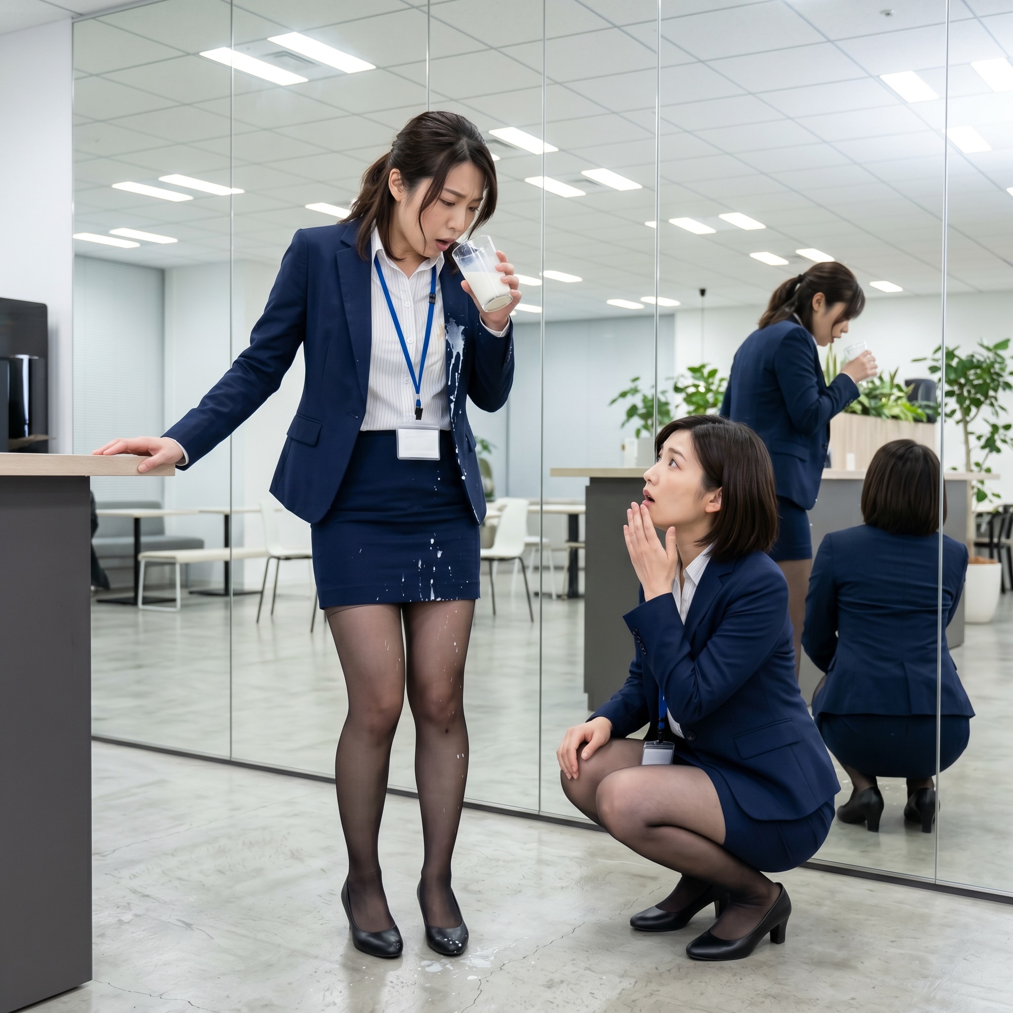 服にかかっちゃった