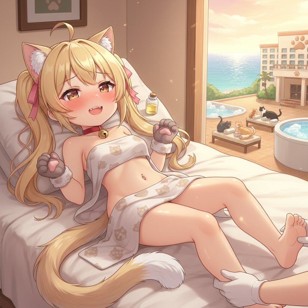 金ツイにゃん。猫様専用リゾートリフレ