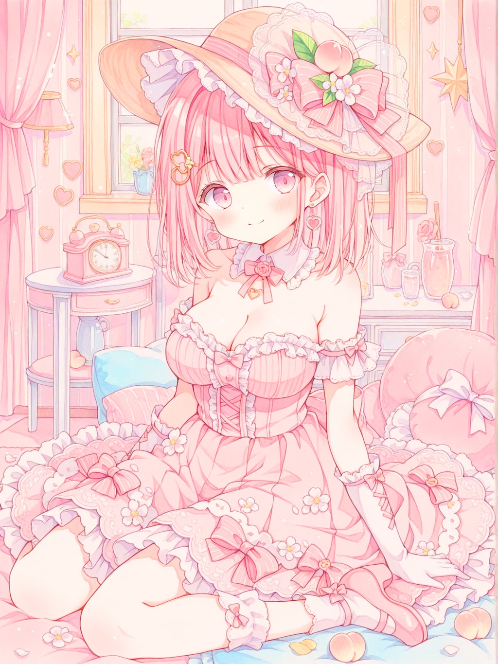 春色ピンクのガーリードレス