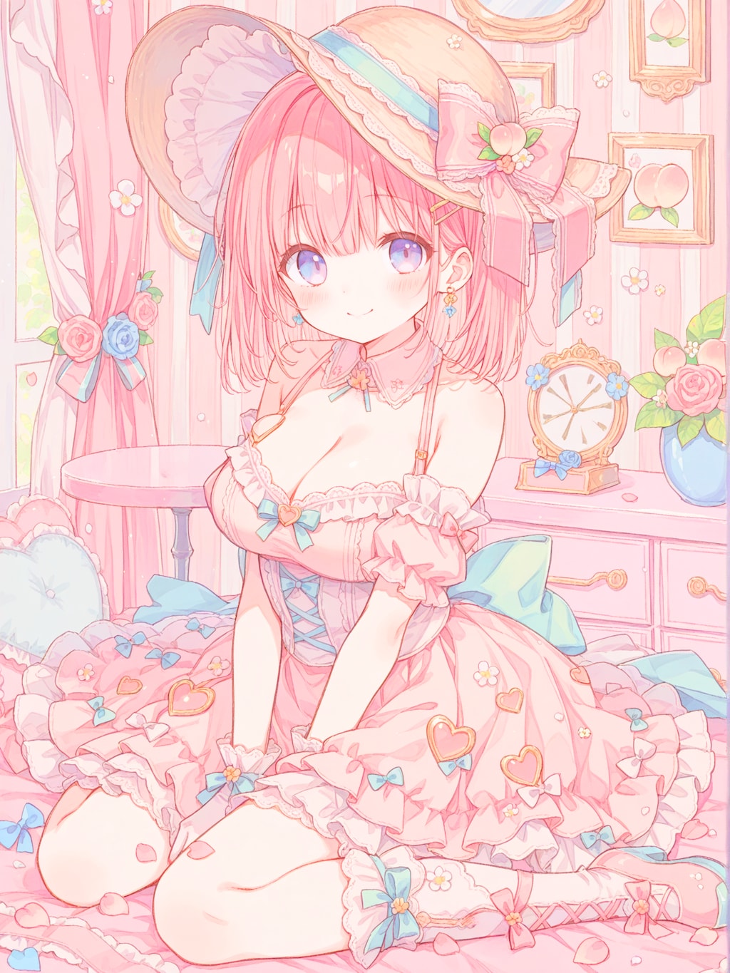 春色ピンクのガーリードレス