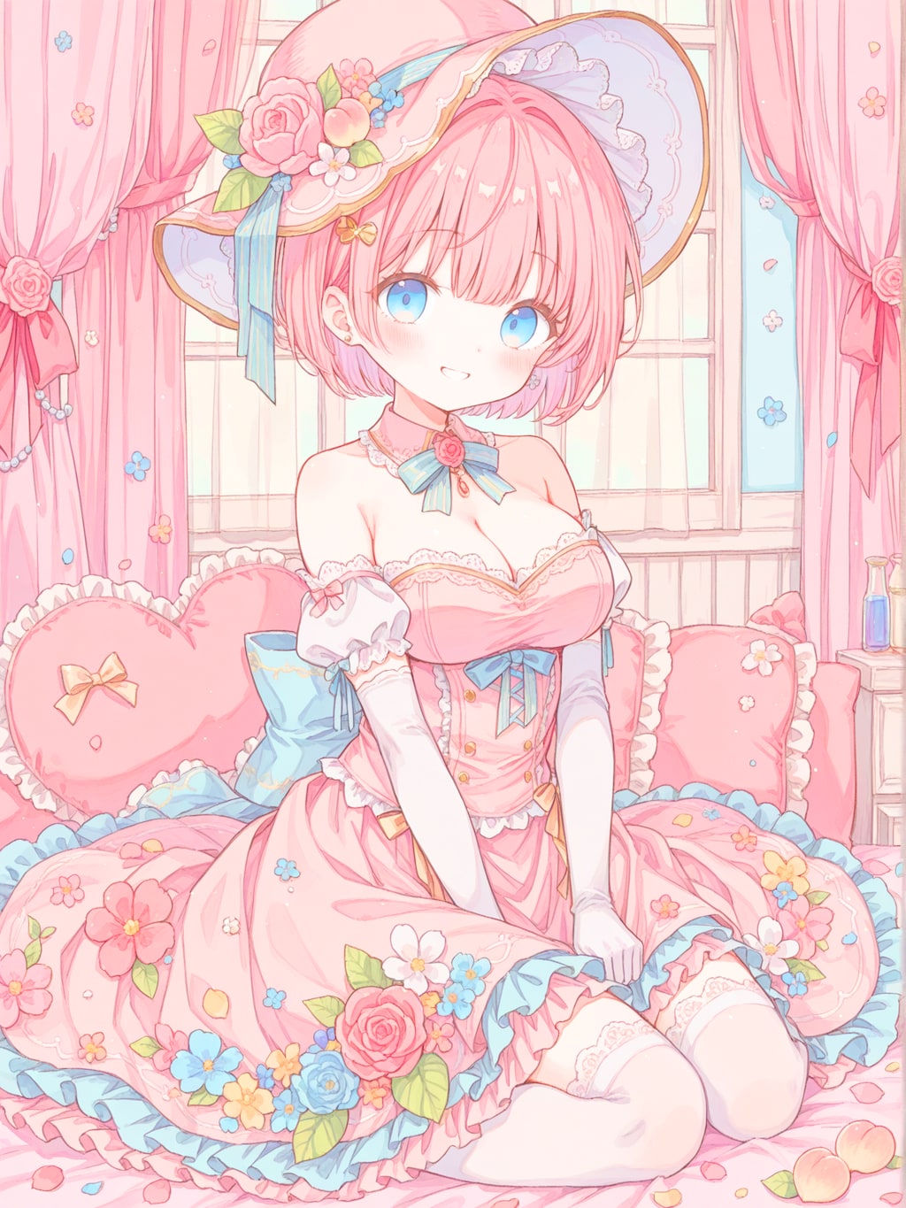 春色ピンクのガーリードレス