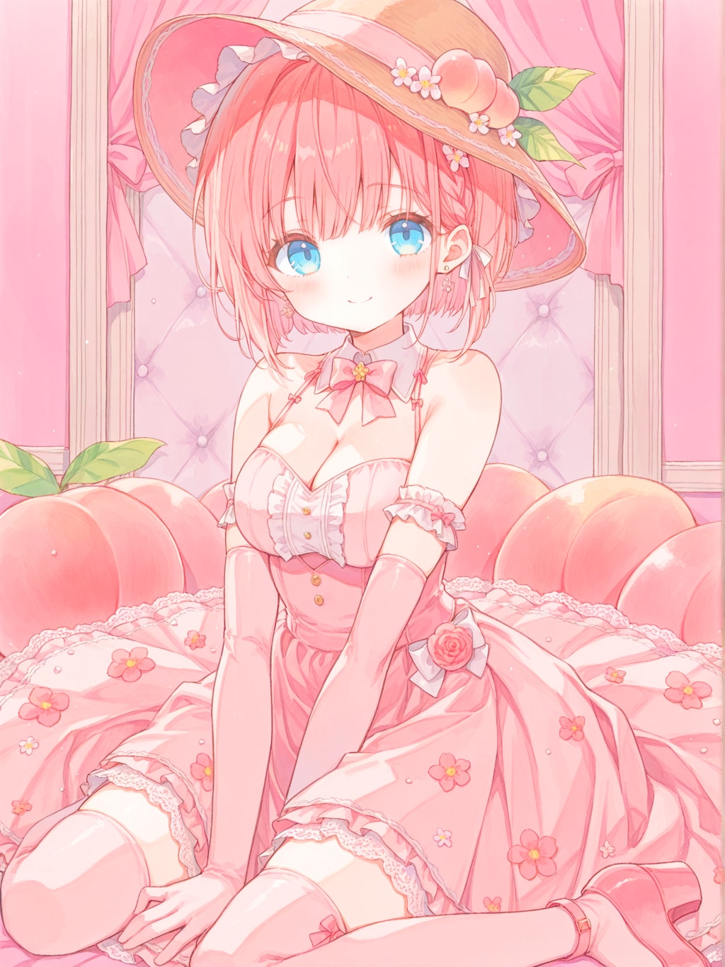 春色ピンクのガーリードレス