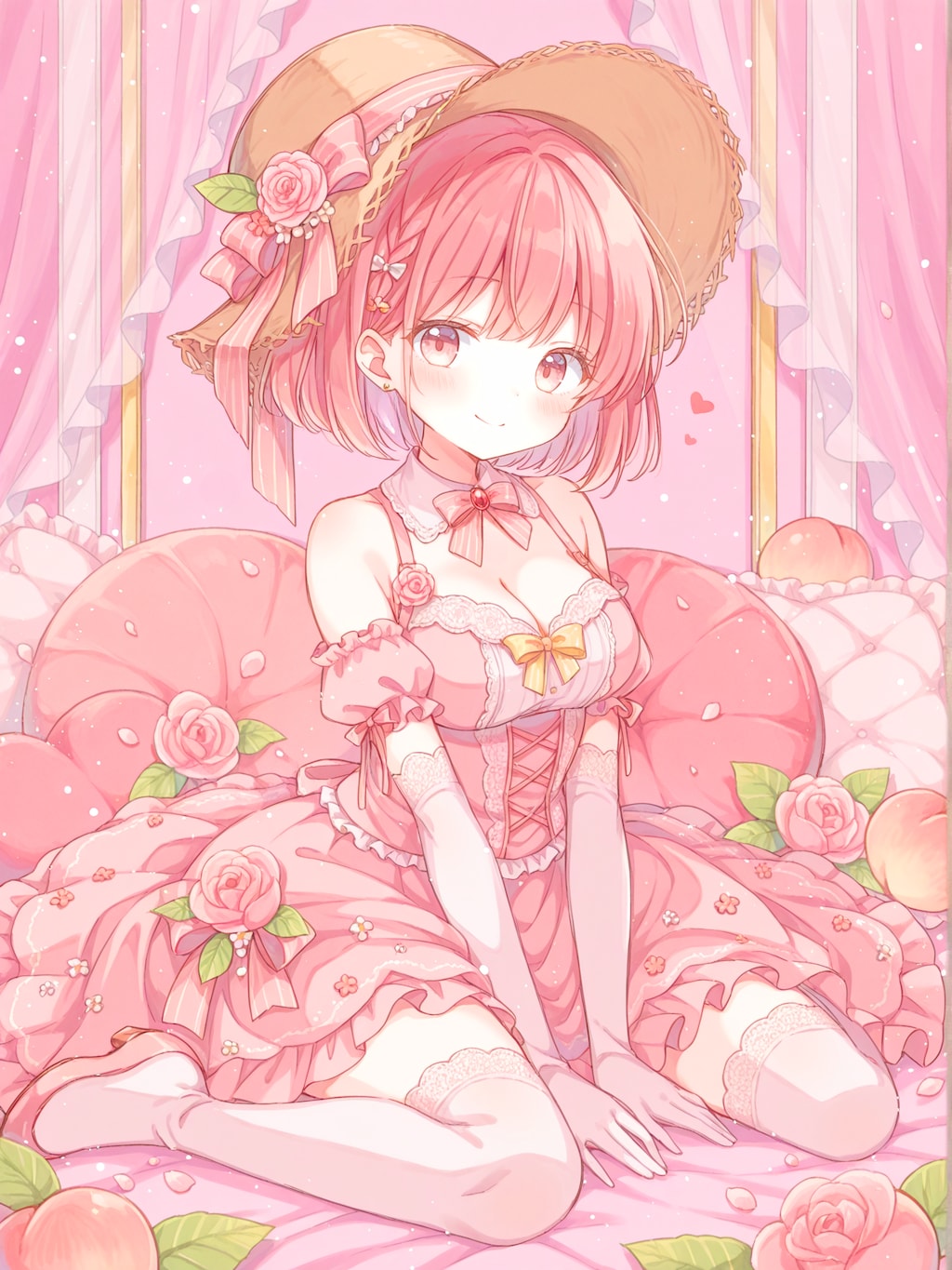 春色ピンクのガーリードレス