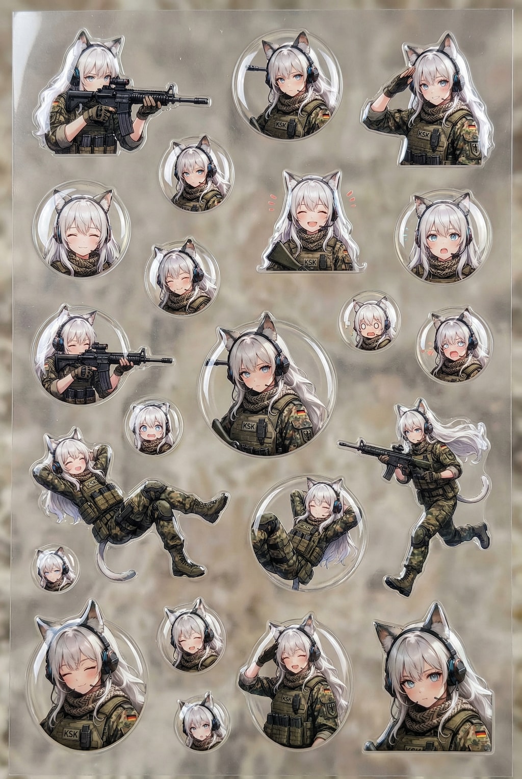 カモフラウルフちゃんシール🐺✨