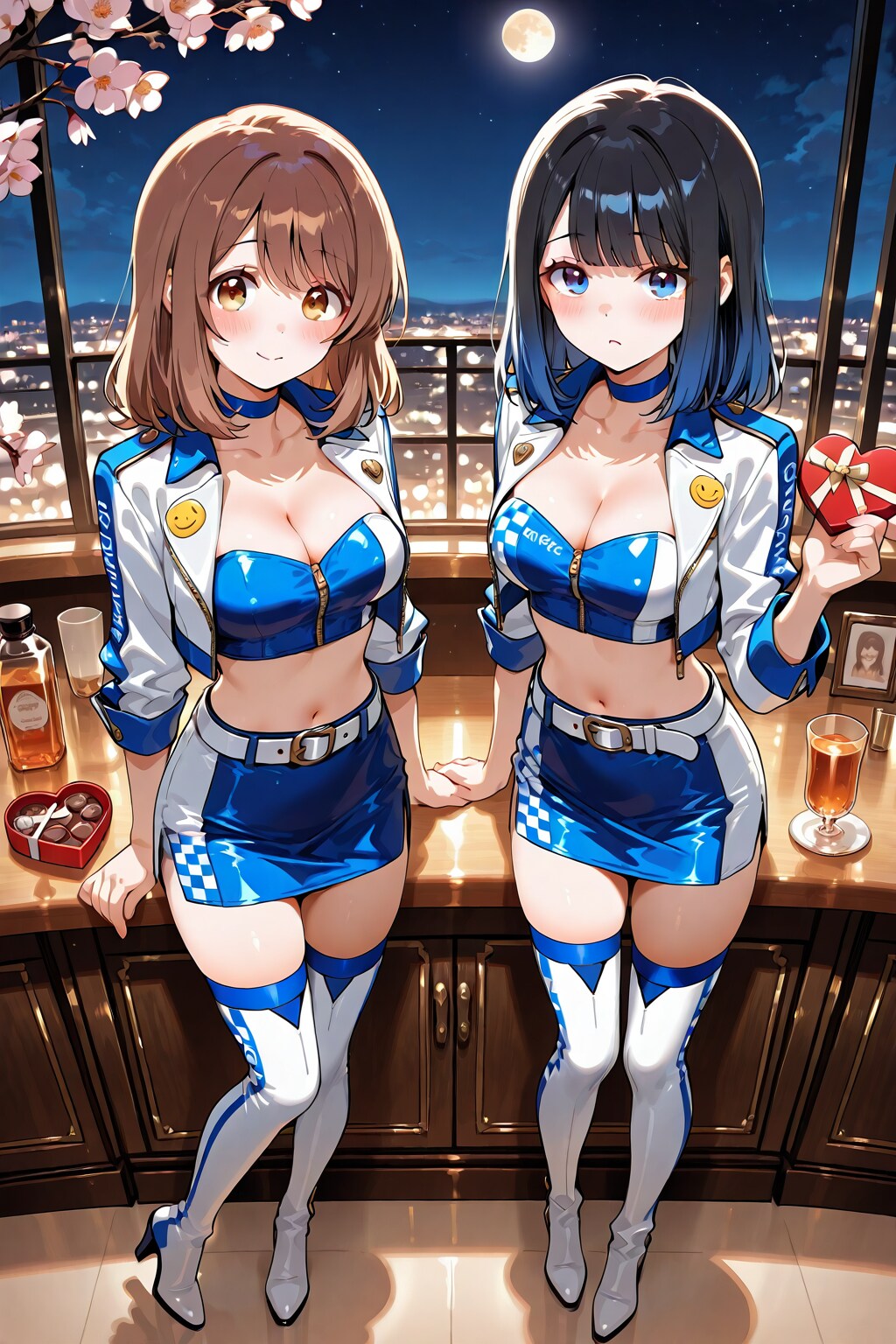 レースクイーン衣装の心実と葵さん(ちちぷい版)