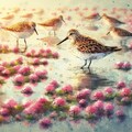 Shorebirds in duckweed pond 6枚目