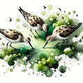 Shorebirds in duckweed pond 7枚目