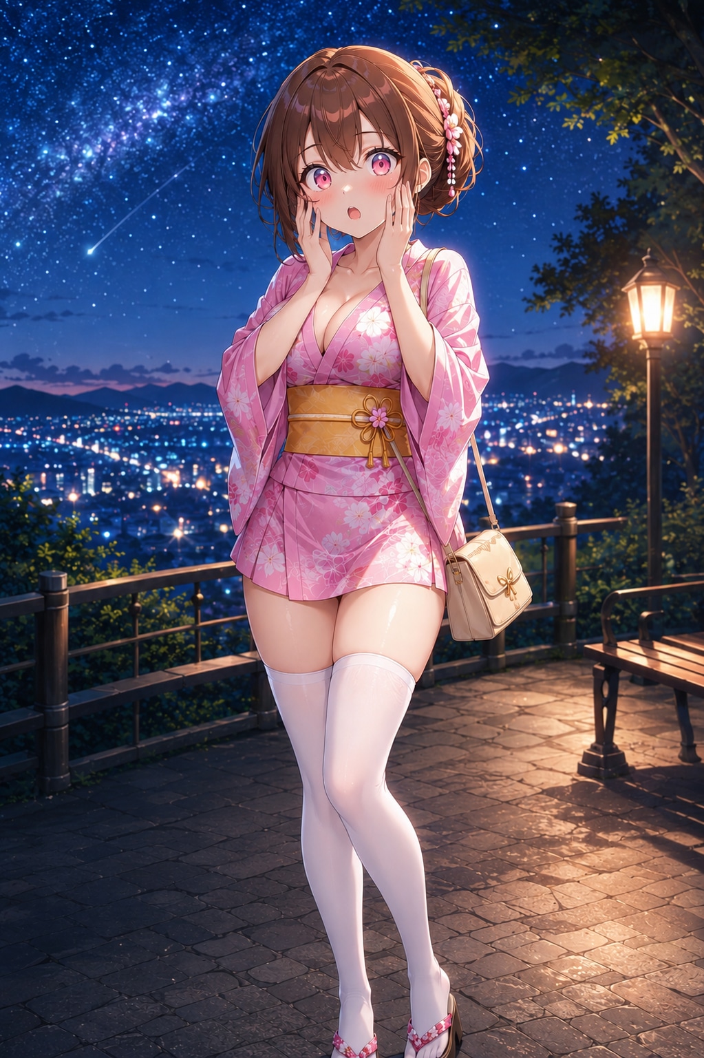 夏祭りデート後に展望台で