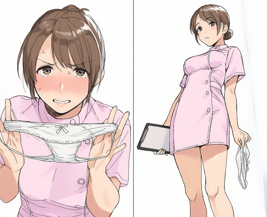 ナース服を着た女性からパンティもらっちゃった