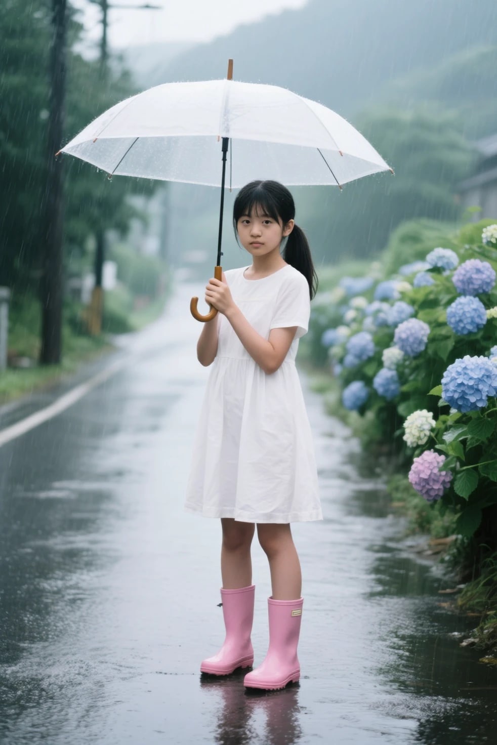 AIポートレート　雨の日