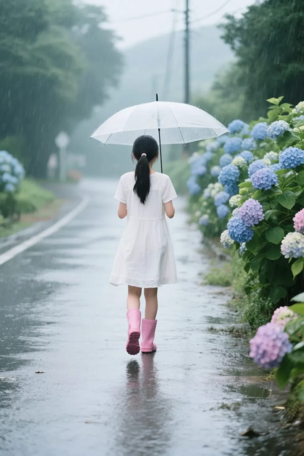 AIポートレート　雨の日