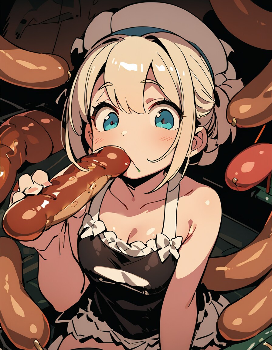 ソーセージ食べてるだけ