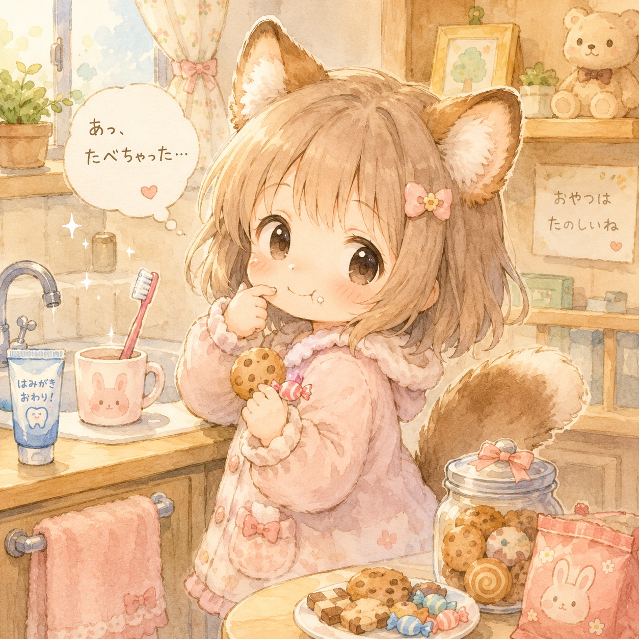 はみがきしたのにおかしをたべちゃった…どうなるかな？