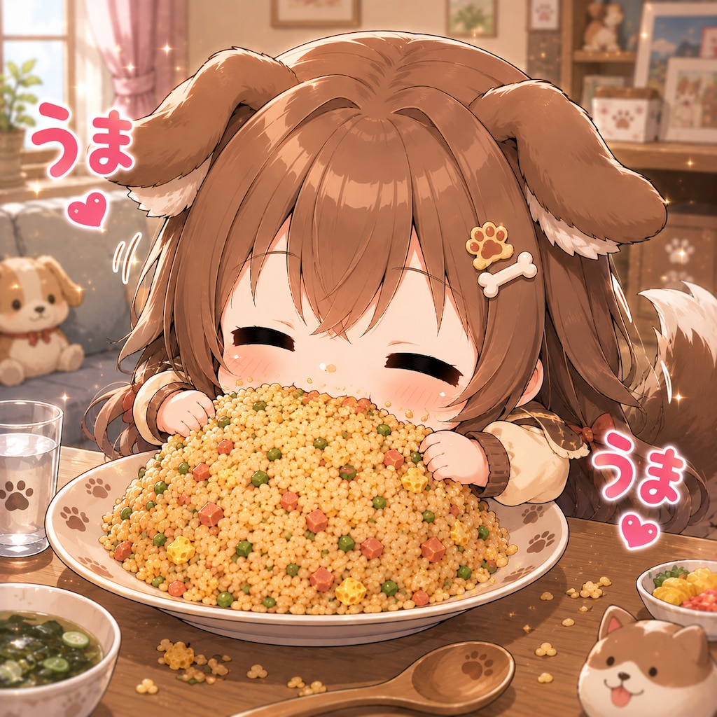 ちびキャラうまうまチャーハン