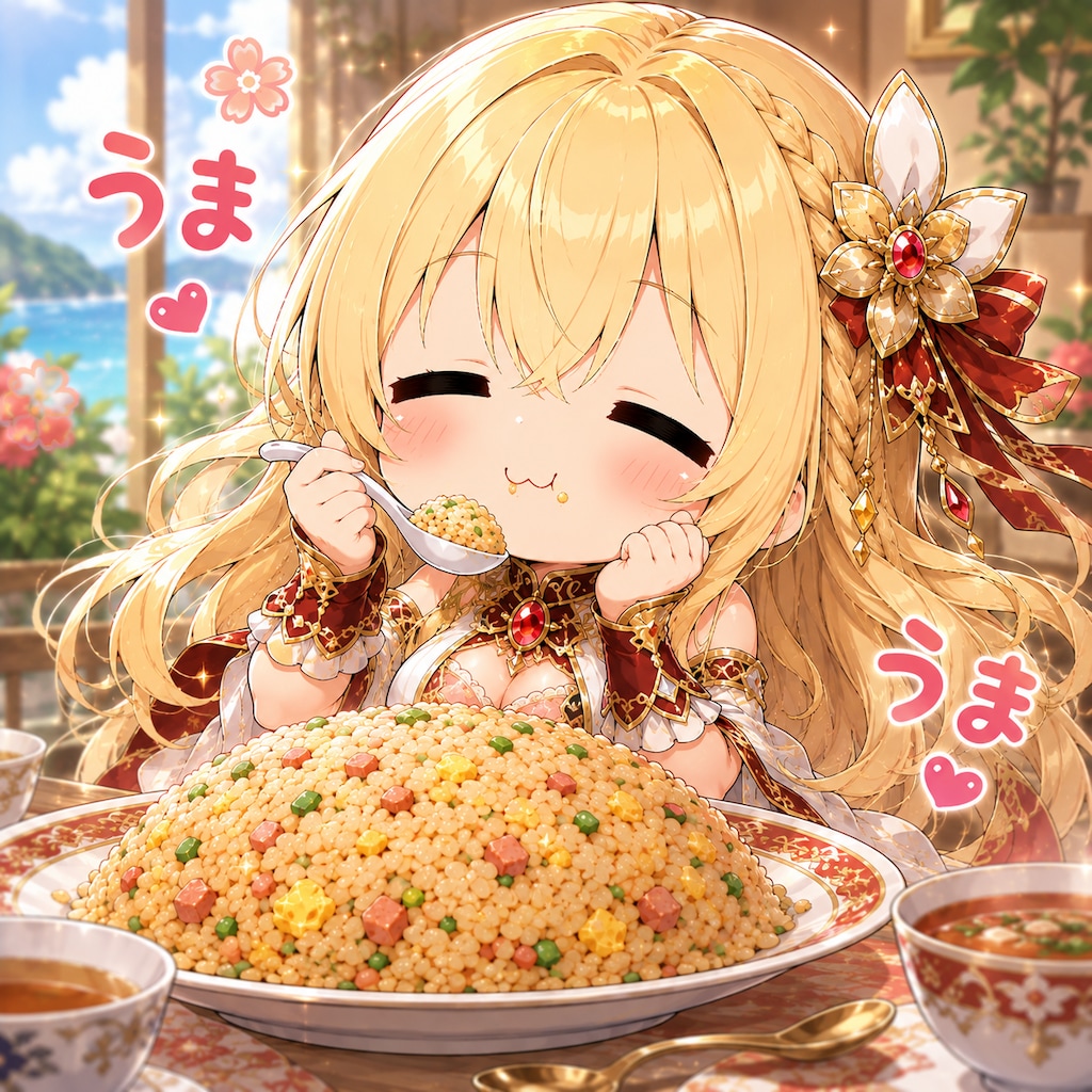 ちびキャラうまうまチャーハン