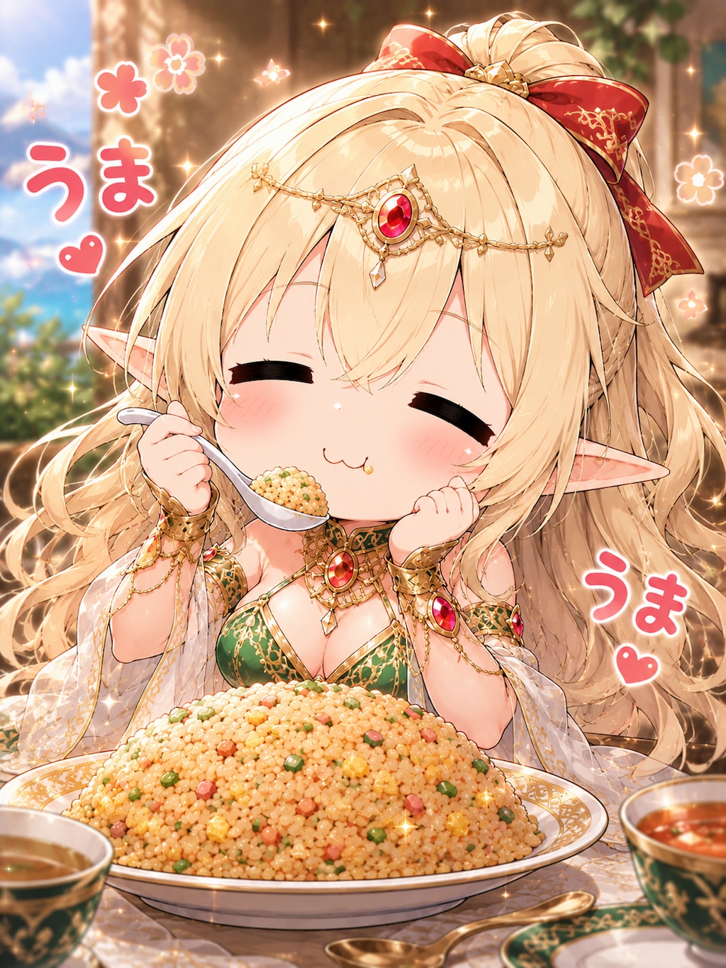 ちびキャラうまうまチャーハン