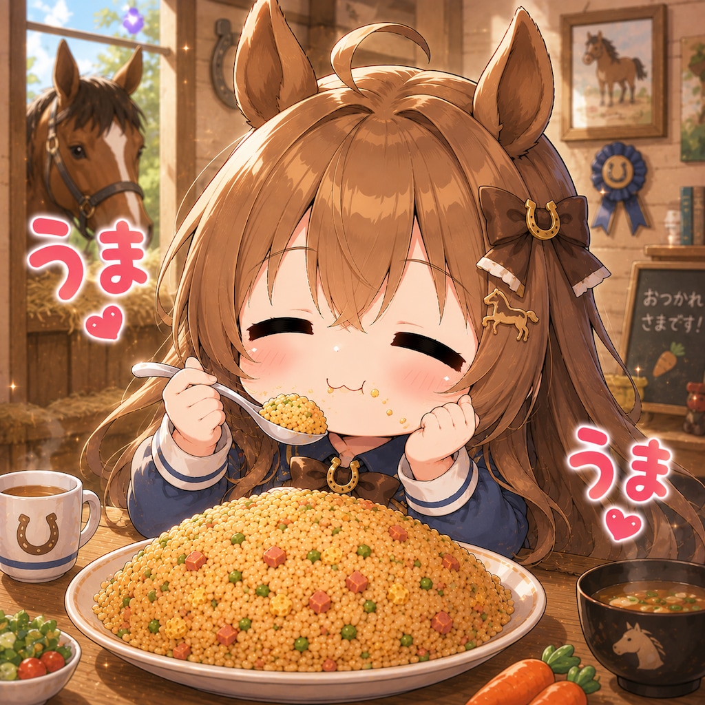 ちびキャラうまうまチャーハン