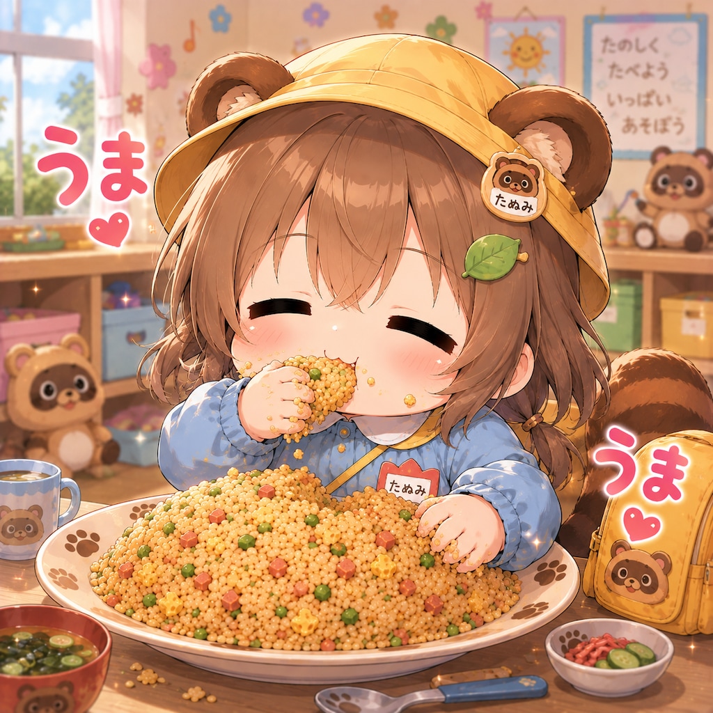 ちびキャラうまうまチャーハン
