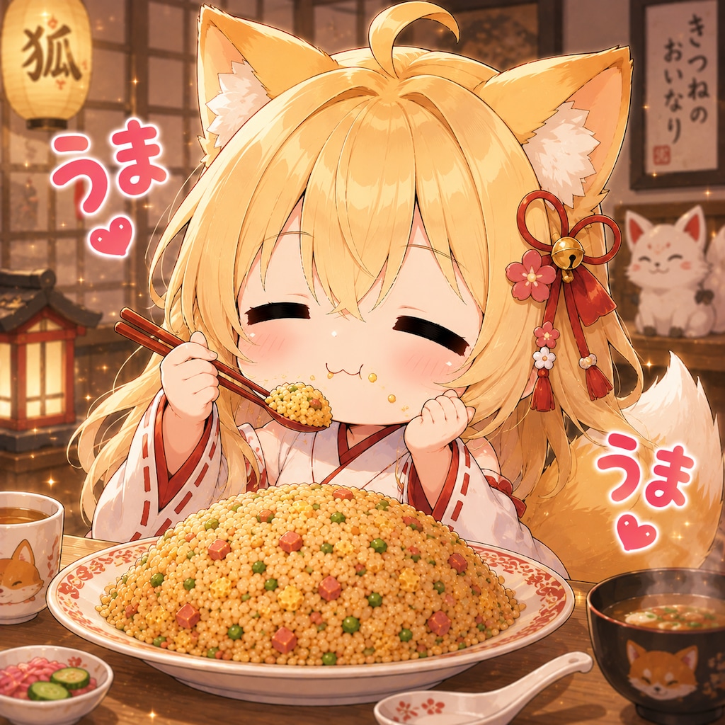 ちびキャラうまうまチャーハン