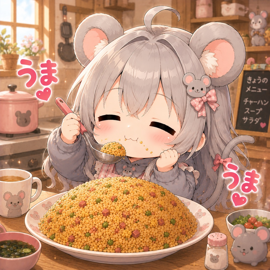 ちびキャラうまうまチャーハン
