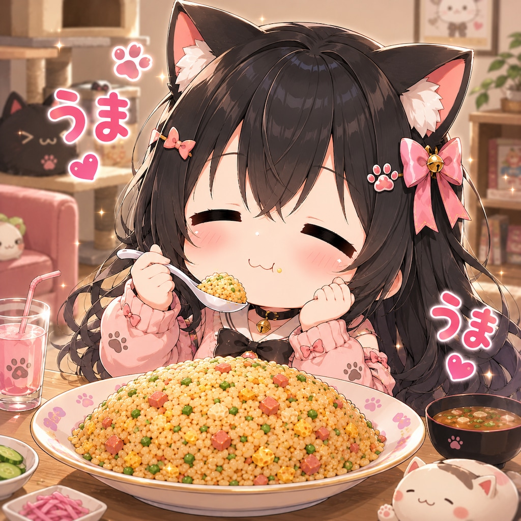 ちびキャラうまうまチャーハン