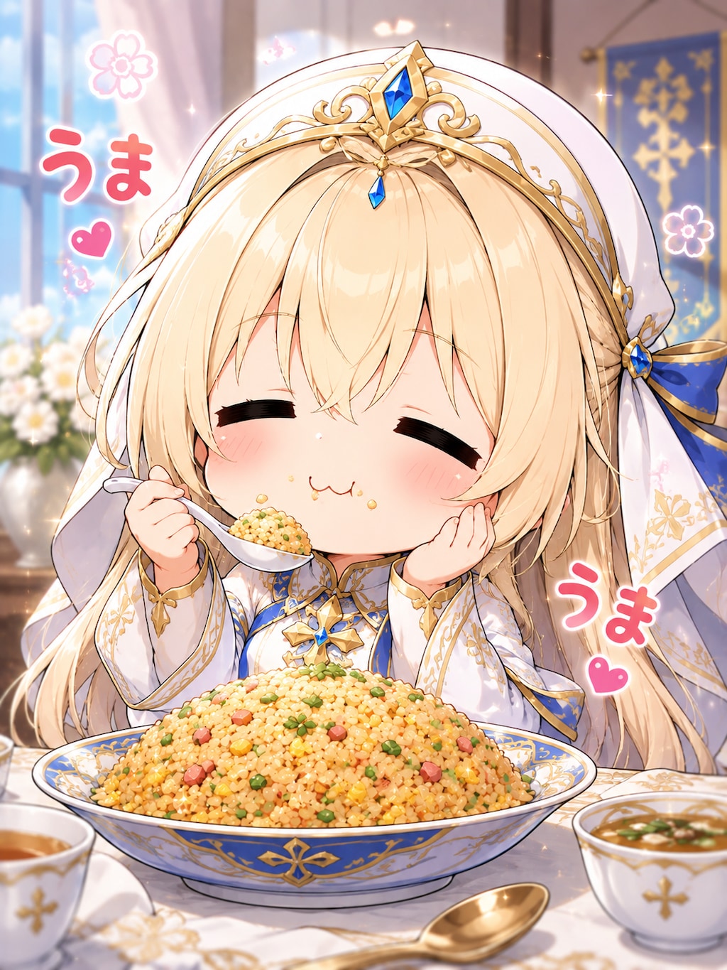 ちびキャラうまうまチャーハン