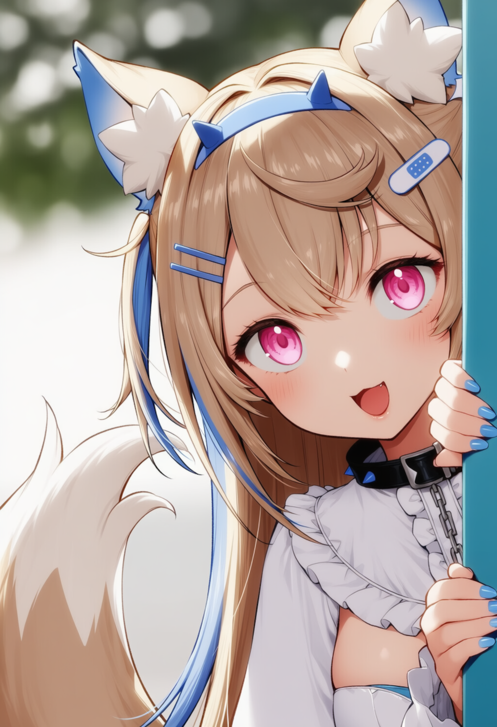 フワワちゃんが物陰からジッと見つめているだけ