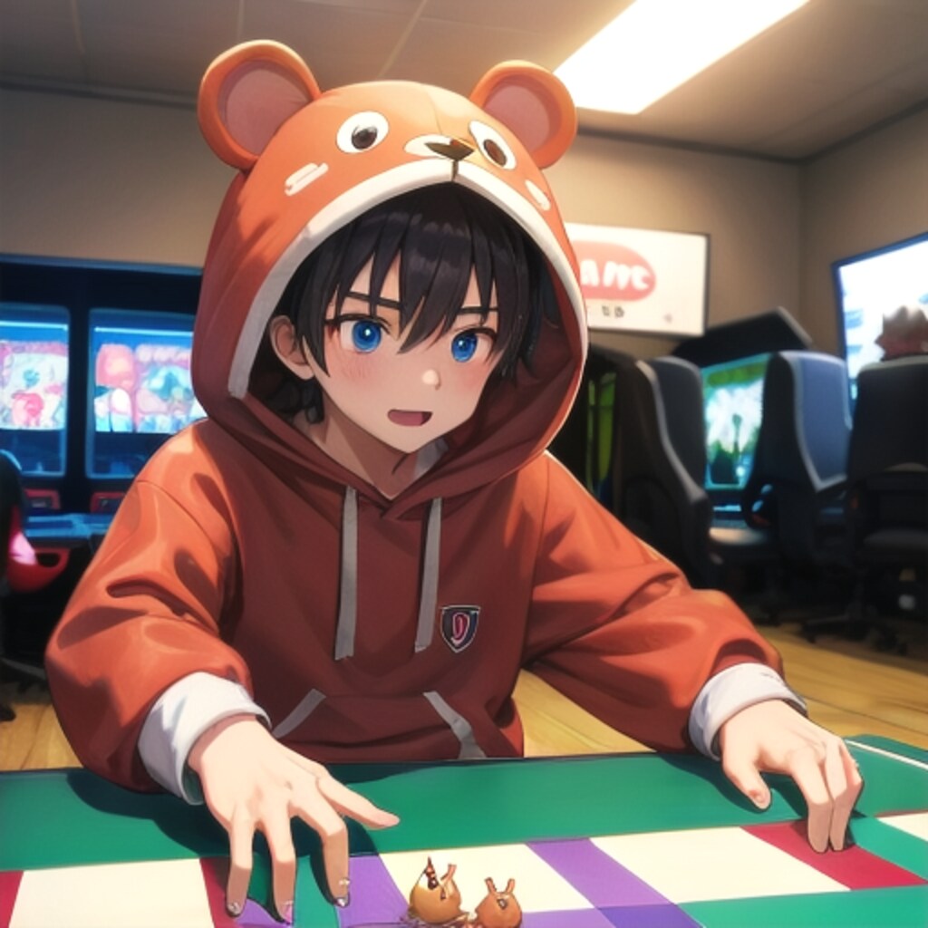 ハムスターの着ぐるみを着た男の子