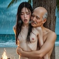 しずか ビーチ 木 雨 ヌード アダルト 行為 ハグ 3枚目