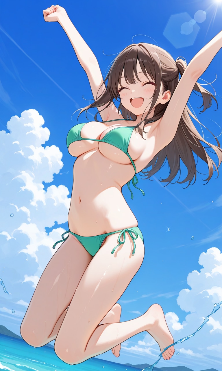 やったー！海だー！