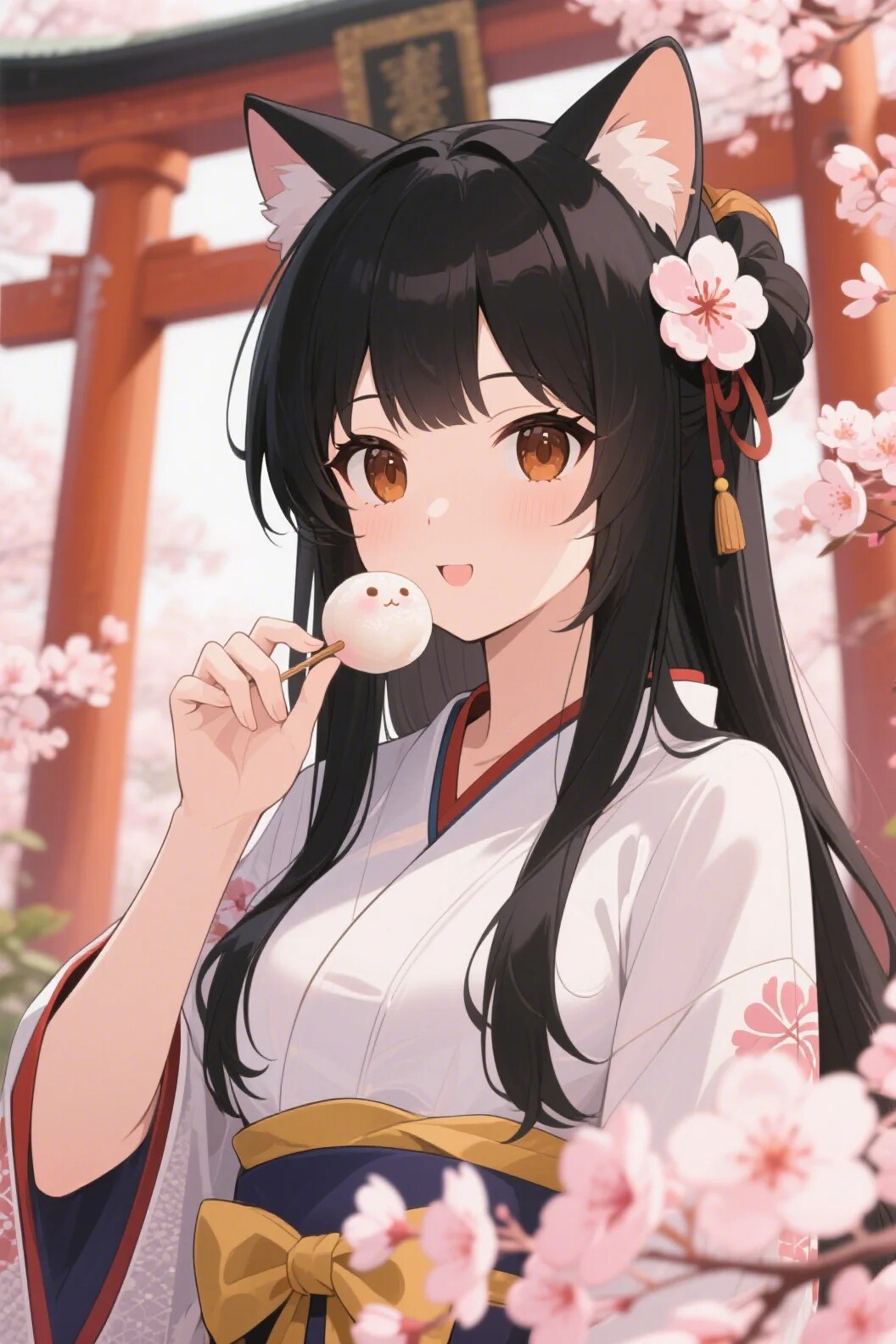 お餅を食べるさくらちゃん | の人気AIイラスト・グラビア