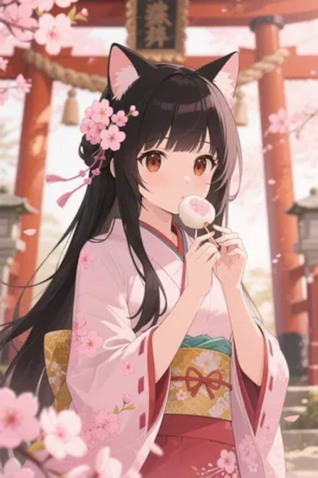 お餅を食べるさくらちゃん