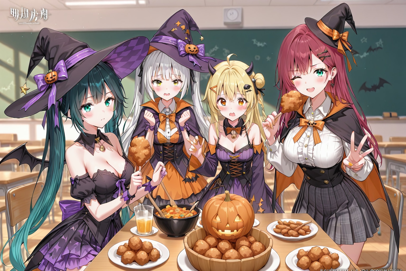 教室で唐揚げハロウィン2025 | の人気AIイラスト・グラビア