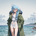 「春雨濡れる薄衣美少女」の全身写真 2枚目