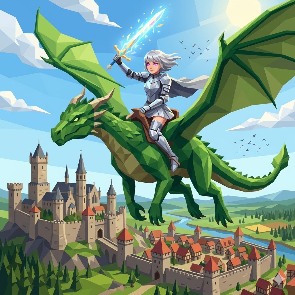 ドラゴンに乗って空を飛ぶ