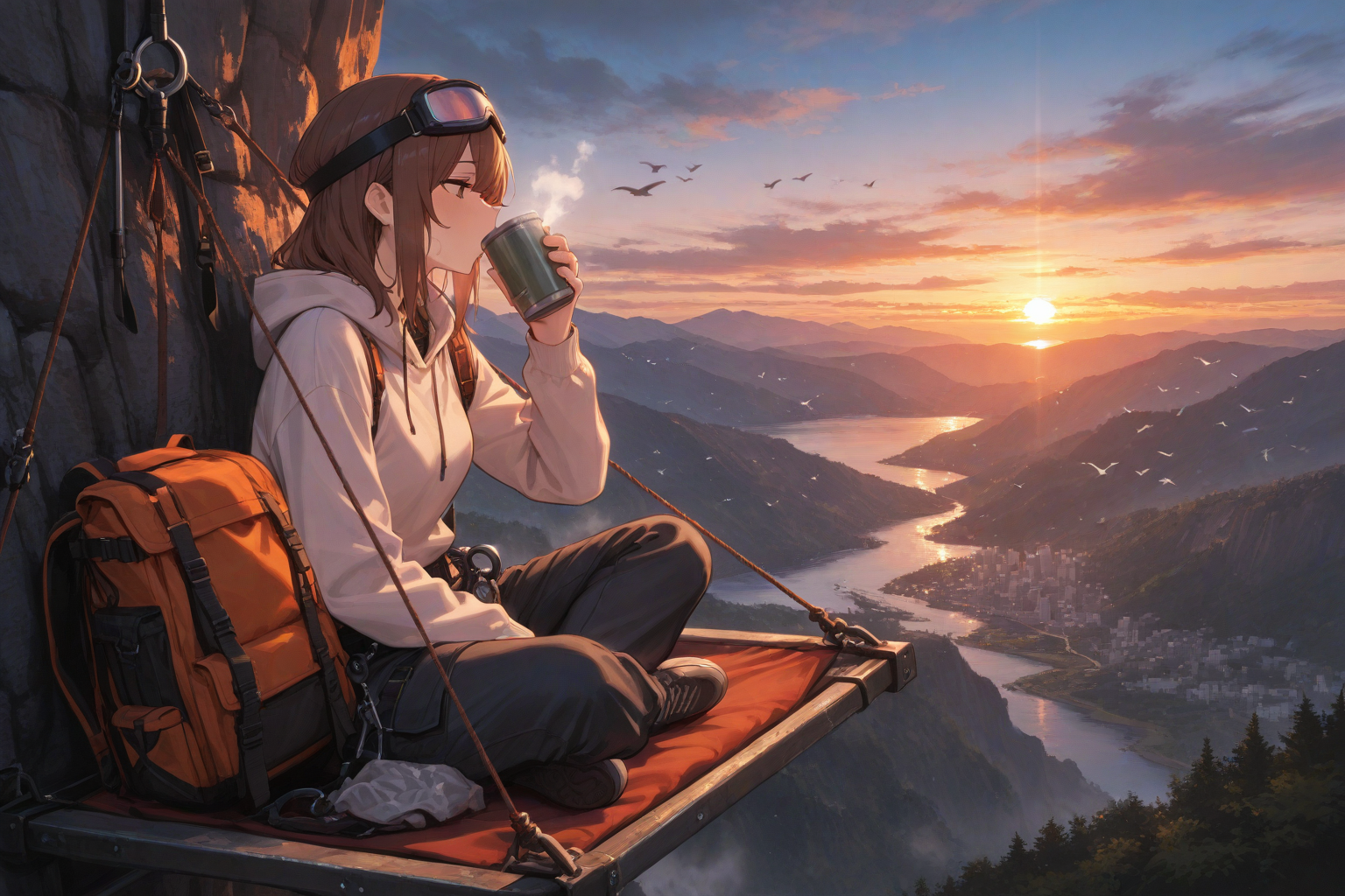 夜明けの断崖コーヒー | の人気AIイラスト・グラビア