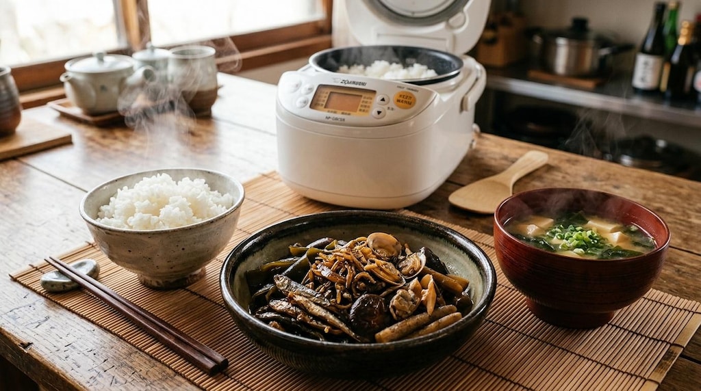 摩訶不思議食堂の佃煮膳おかわりし放題