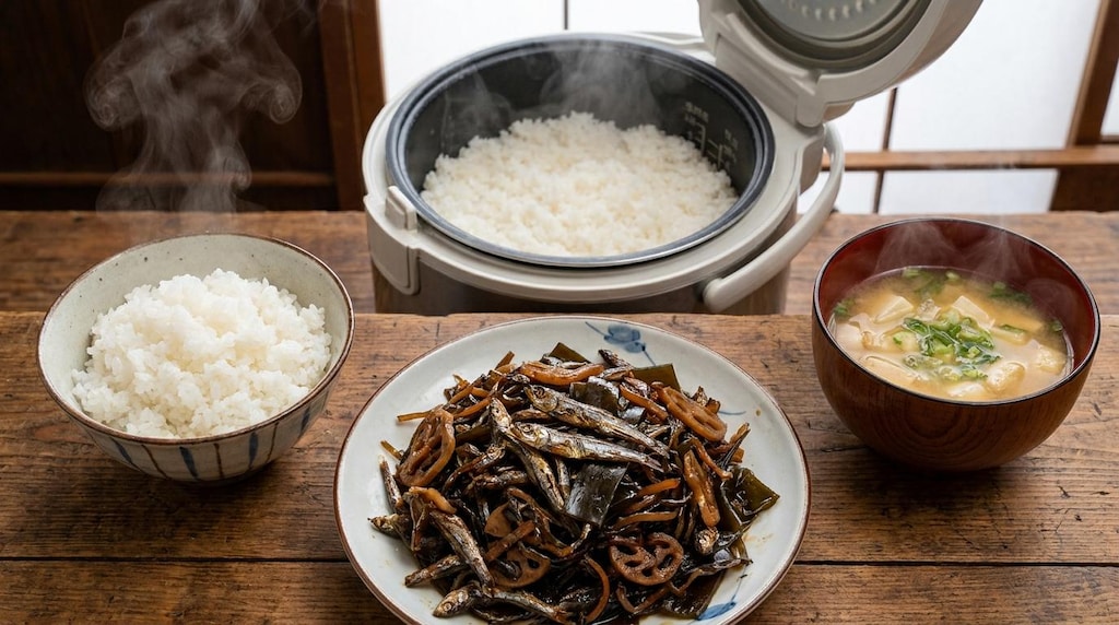 摩訶不思議食堂の佃煮膳おかわりし放題