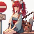 現代に来た赤髪のケモ耳侍少女、旅に出る 2枚目