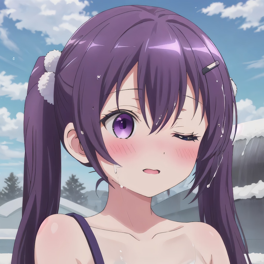 紫髪ロングで水鉄砲の少女４