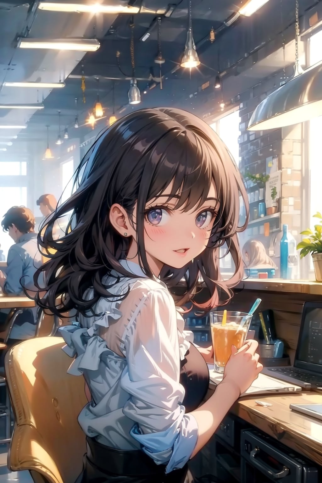 涼しいから、ついカフェに来ちゃうよね | の人気AIイラスト・グラビア