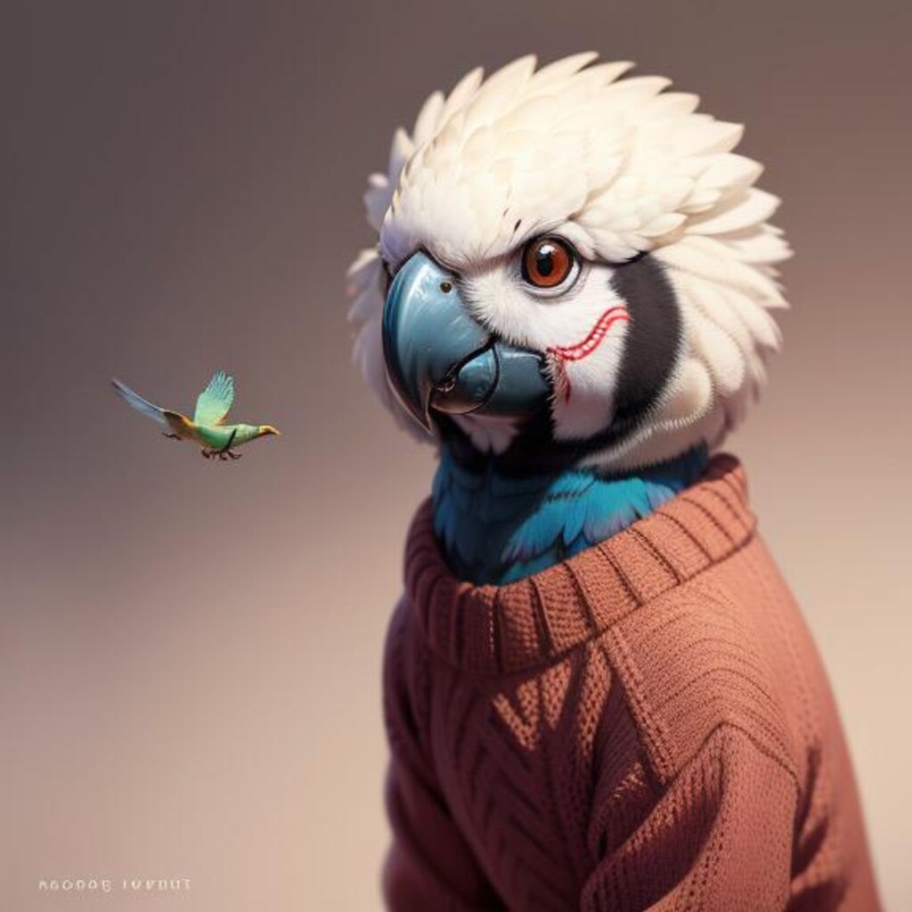寒がりのインコ