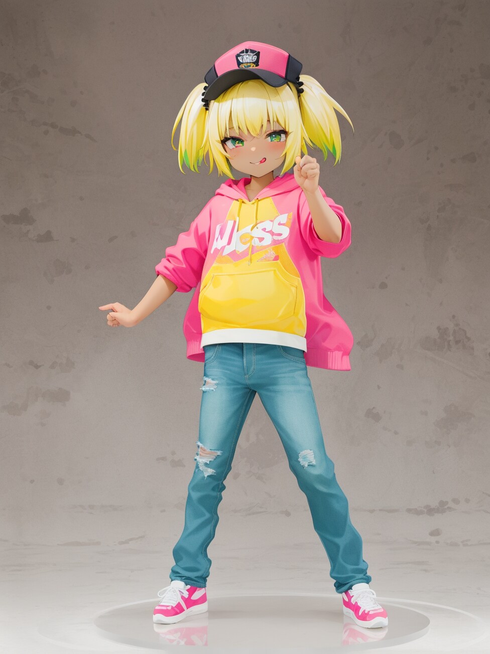 パーカーとスポーツキャップの女の子３ | の人気AIイラスト・グラビア