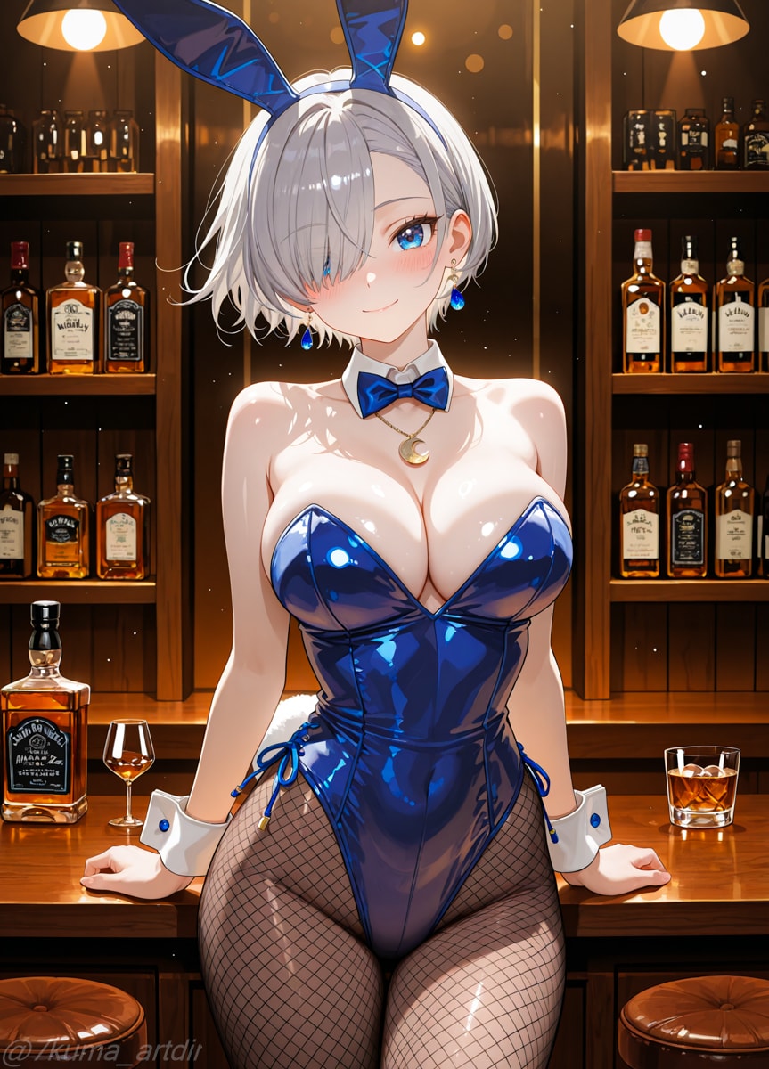 バニーガールな銀髪のお姉さん2