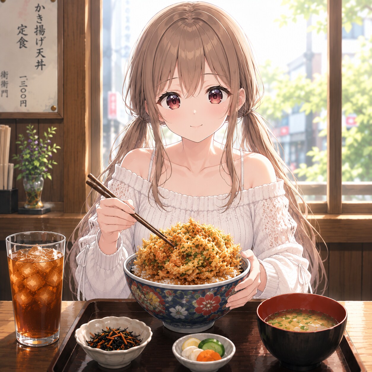 梢とランチ（５０）かき揚げ大きすぎない？