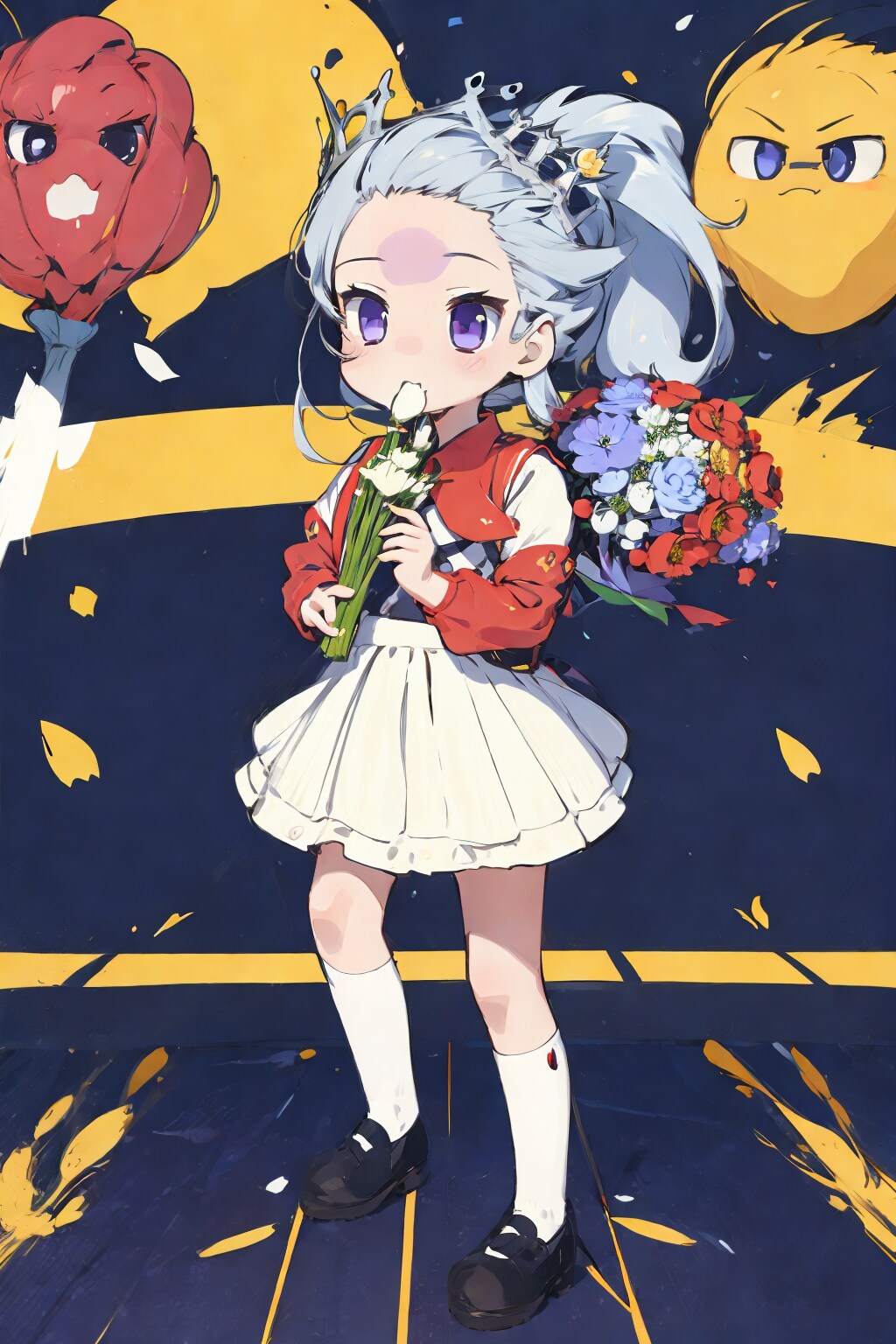 強風オールバックするお姫様