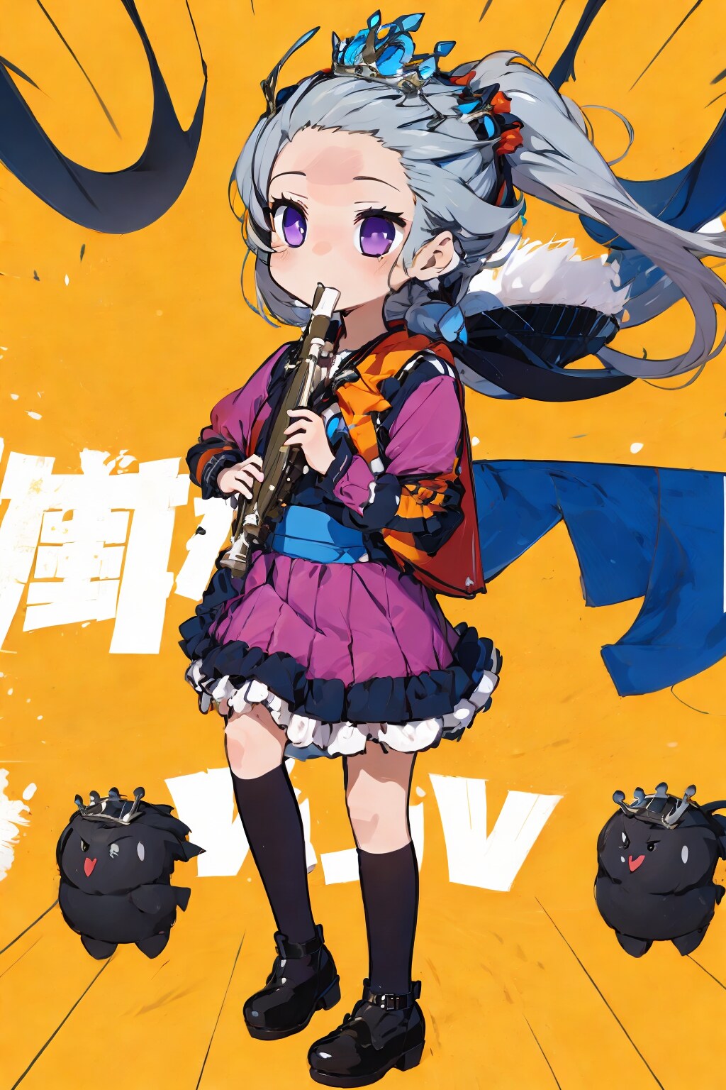 強風オールバックするお姫様
