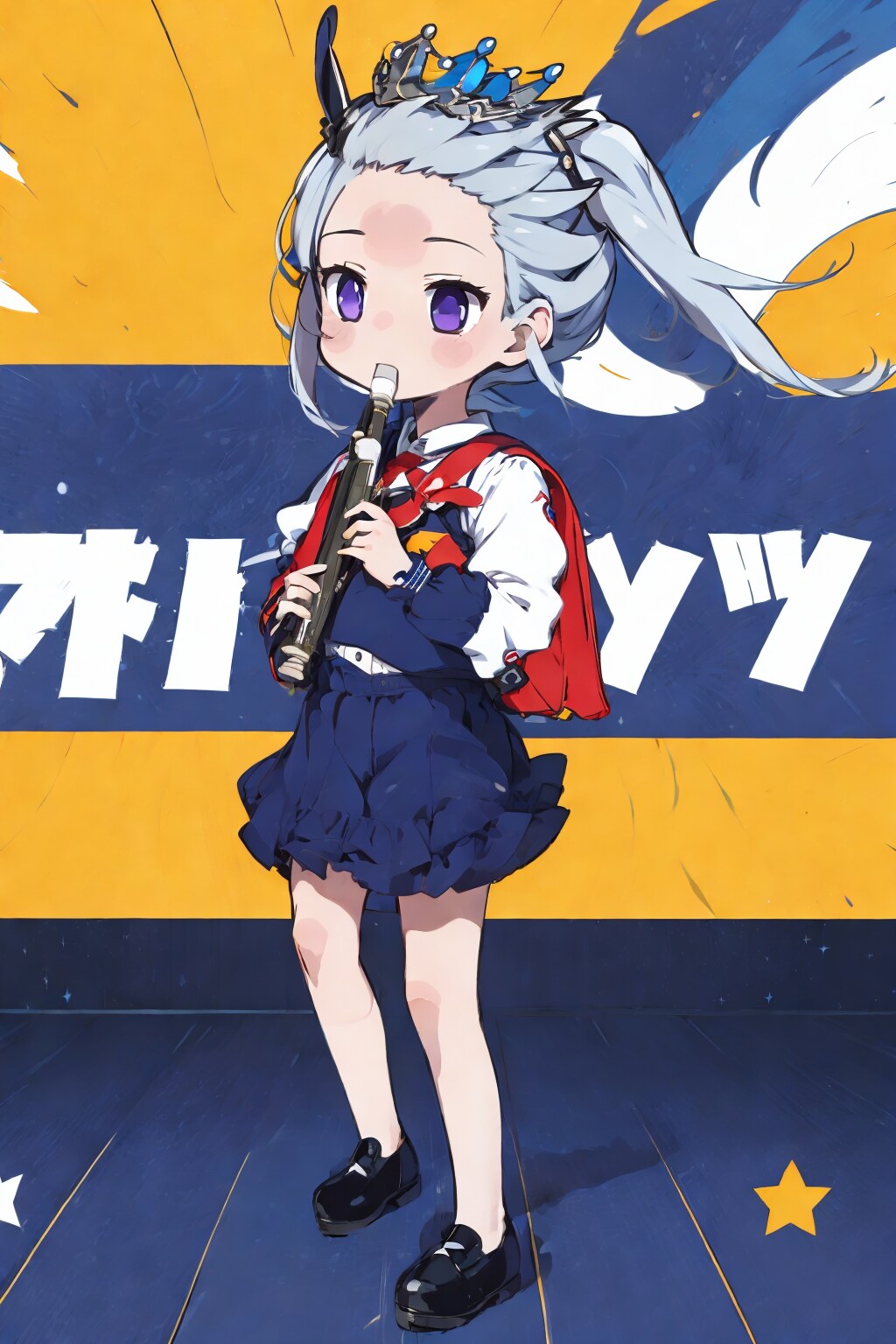 強風オールバックするお姫様